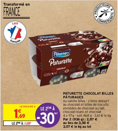 Paturages - Paturette Chocolat Billes offre à 1,69€ sur Intermarché