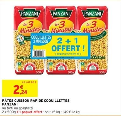 Panzani - Pâtes Cuisson Rapide Coquillettes offre à 2,24€ sur Intermarché