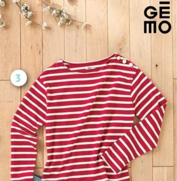 Gemo - Tee-shirt Raye Manches Longues Femme offre à 9,99€ sur Intermarché