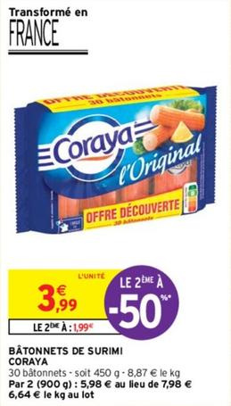 Coraya - Bâtonnets De Surimi offre à 3,99€ sur Intermarché