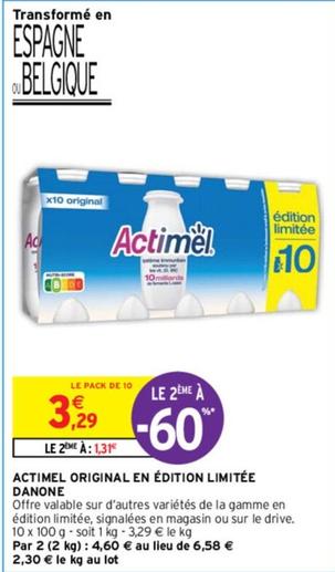 Danone - Actimel Original En Édition Limitée offre à 3,29€ sur Intermarché