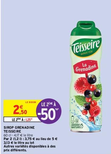 Teisseire - Sirop Grenadine offre à 2,5€ sur Intermarché