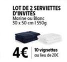 Lot De 2 Serviettes D'Invites offre à 4€ sur Intermarché