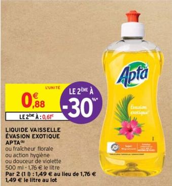 Apta - Liquide Vaisselle Évasion Exotique offre à 0,88€ sur Intermarché