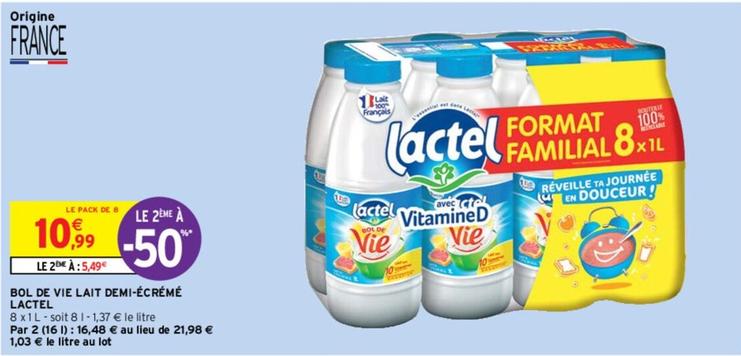 Lactel - Bol De Vie Lait Demi Écrémé offre à 10,99€ sur Intermarché