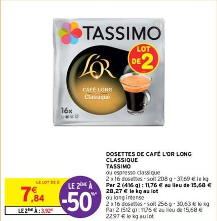 Tassimo - Dosettes De Café L'Or Long Classique offre à 7,84€ sur Intermarché