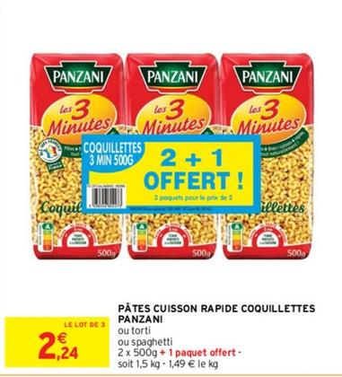 Panzani - Pâtes Cuisson Rapide Coquillettes offre à 2,24€ sur Intermarché
