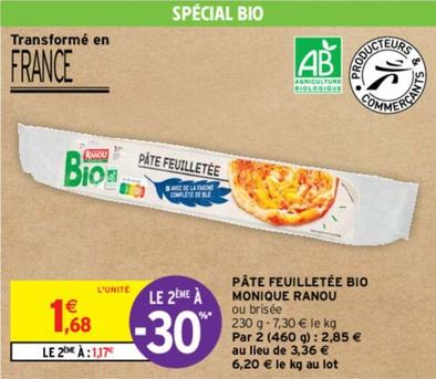 Monique Ranou - Pâte Feuilletée Bio offre à 1,68€ sur Intermarché