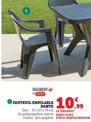 Allibert - Fauteuil Empilable Dante  offre à 10,99€ sur Super U