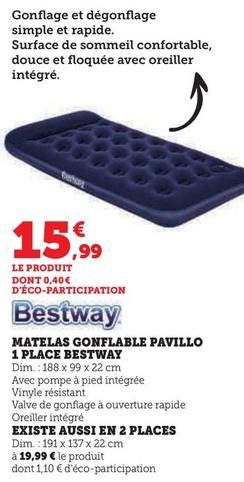 Bestway - Matelas Gonflable Pavillo 1 Place  offre à 15,99€ sur Super U