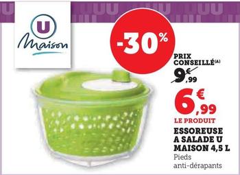 U Maison  - Essoreuse A Salade 4,5L  offre à 6,99€ sur Super U