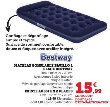 Bestway - Matelas Gonflable Pavillo 1 Place offre à 15,99€ sur Super U