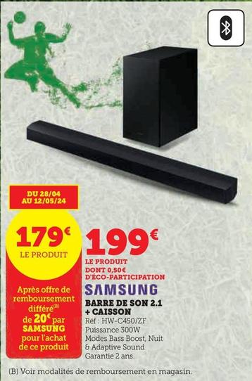 Samsung - Barre De Son 2.1 + Caisson offre à 199€ sur Super U