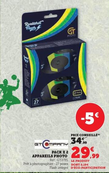 Gt - Pack X 2 Appareils Photo offre à 29,99€ sur Super U
