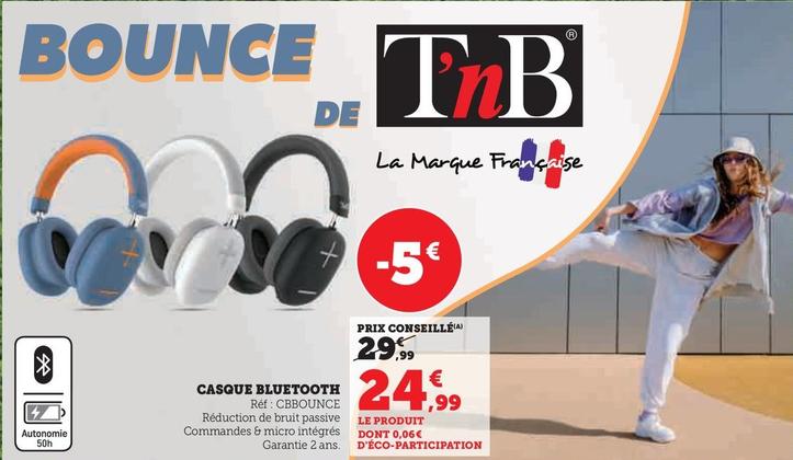 T'Nb - Casque Bluetooth offre à 24,99€ sur Super U