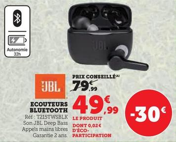 Jbl - Ecouteurs Bluetooth offre à 49,99€ sur Super U