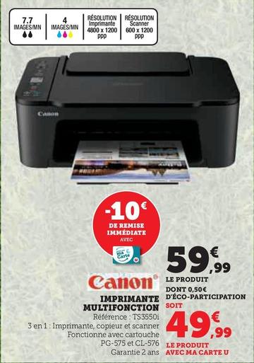 Canon - Imprimante Multifonction offre à 59,99€ sur Super U