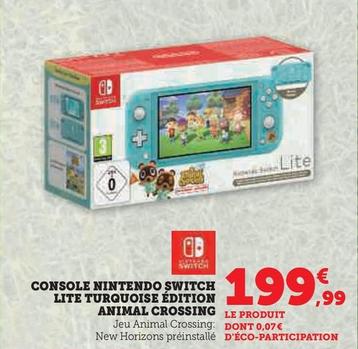 Nintendo - Console Switch Lite Turquoise Édition Animal Crossing offre à 199,99€ sur Super U