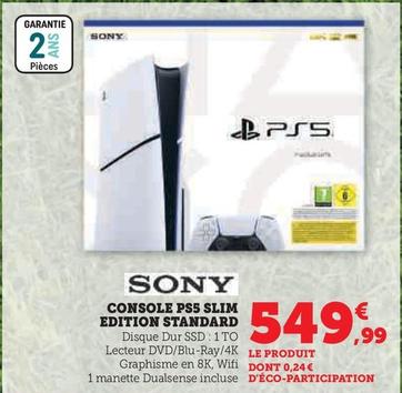 Sony - Console PS5 Slim Edition Standard offre à 549,99€ sur Super U