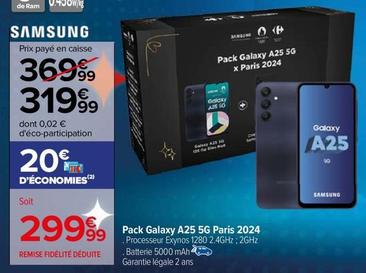 Samsung - Pack Galaxy A25 5G Paris 2024 offre à 319,99€ sur Carrefour