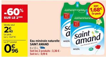 Saint Amand - Eau Minerale Naturelle  offre à 2,4€ sur Carrefour