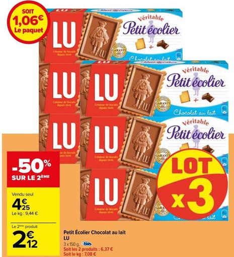 Lu - Petit Écolier Chocolat Au Lait offre à 1,06€ sur Carrefour