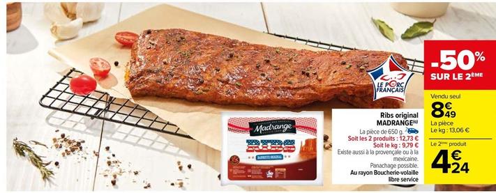 Madrange - Ribs Original offre à 8,49€ sur Carrefour