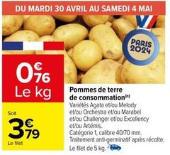 Pommes De Terre De Consommation offre à 3,79€ sur Carrefour