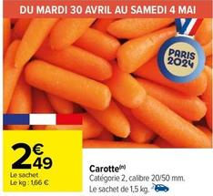 Carotte offre à 2,49€ sur Carrefour