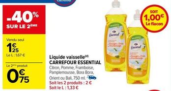 Carrefour - Liquide Vaisselle Essential offre à 1,25€ sur Carrefour
