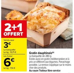 Gratin Dauphinois offre à 3€ sur Carrefour