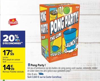 Goliath - Pong Party! offre à 17,99€ sur Carrefour