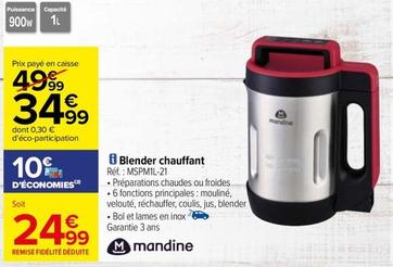 Mandine - Blender Chauffant MSPM1L-21 offre à 34,99€ sur Carrefour