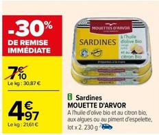 Mouette D'Arvor - Sardines  offre à 4,97€ sur Carrefour