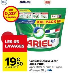 Ariel - Capsules Lessive 3 En 1 Pods offre à 19,5€ sur Carrefour