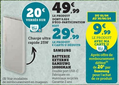 Samsung - Batterie Externe 10000mah offre à 49,99€ sur Hyper U