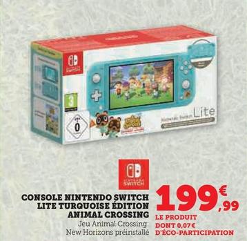 Nintendo Switch - Console Lite Turquoise Édition Animal Crossing offre à 199,99€ sur Hyper U