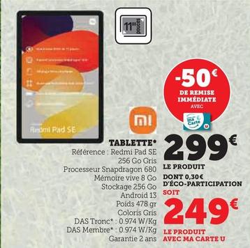 Xiaomi - Tablette Redmi Pad Se offre à 249€ sur Hyper U