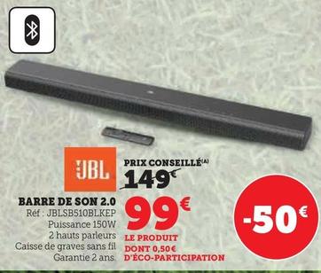 Jbl - Barre De Son 2.0 offre à 99€ sur Hyper U