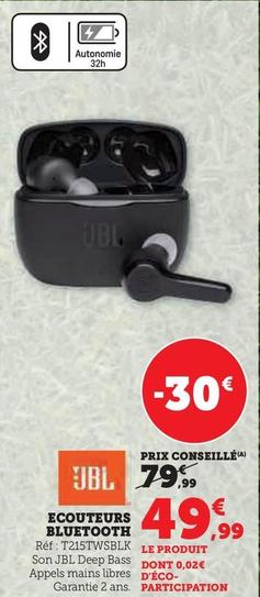 Jbl - Ecouteurs Bluetooth offre à 49,99€ sur Hyper U