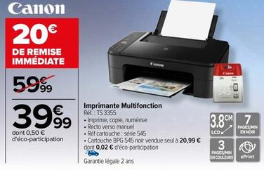 Canon - Imprimante Multifonction Réf.: TS 3355 offre à 39,99€ sur Carrefour