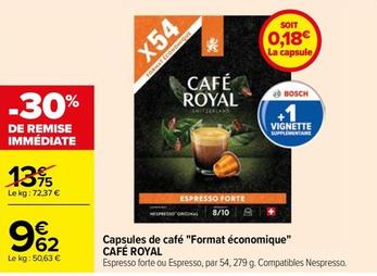 Café Royal - Capsules De Café Format Économique offre à 9,62€ sur Carrefour