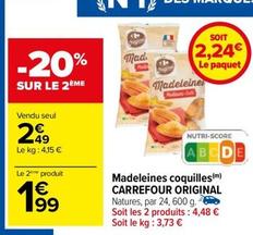 Carrefour - Madeleines Coquilles Original offre à 2,49€ sur Carrefour