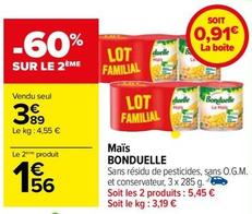 Bonduelle - Maïs offre à 3,89€ sur Carrefour