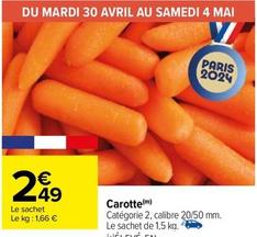 Carottes offre à 2,49€ sur Carrefour