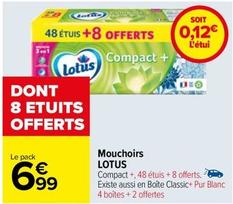 Lotus - Mouchoirs offre à 6,99€ sur Carrefour