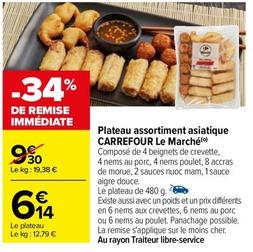 Carrefour - Plateau Assortiment Asiatique Le Marché offre à 6,14€ sur Carrefour