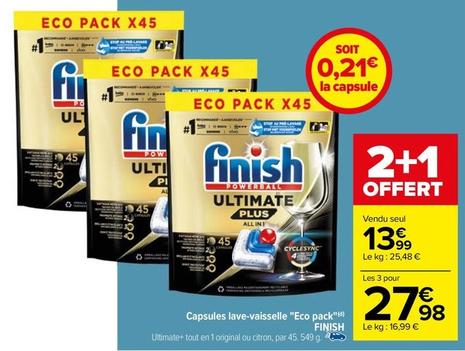 Finish - Capsules Lave-Vaisselle Eco Pack offre à 13,99€ sur Carrefour