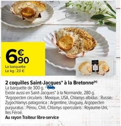 2 Coquilles Saint Jacques À La Bretonne offre à 6,9€ sur Carrefour