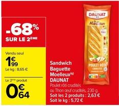 Daunat - Sandwich Baguette Moelleux offre à 1,99€ sur Carrefour
